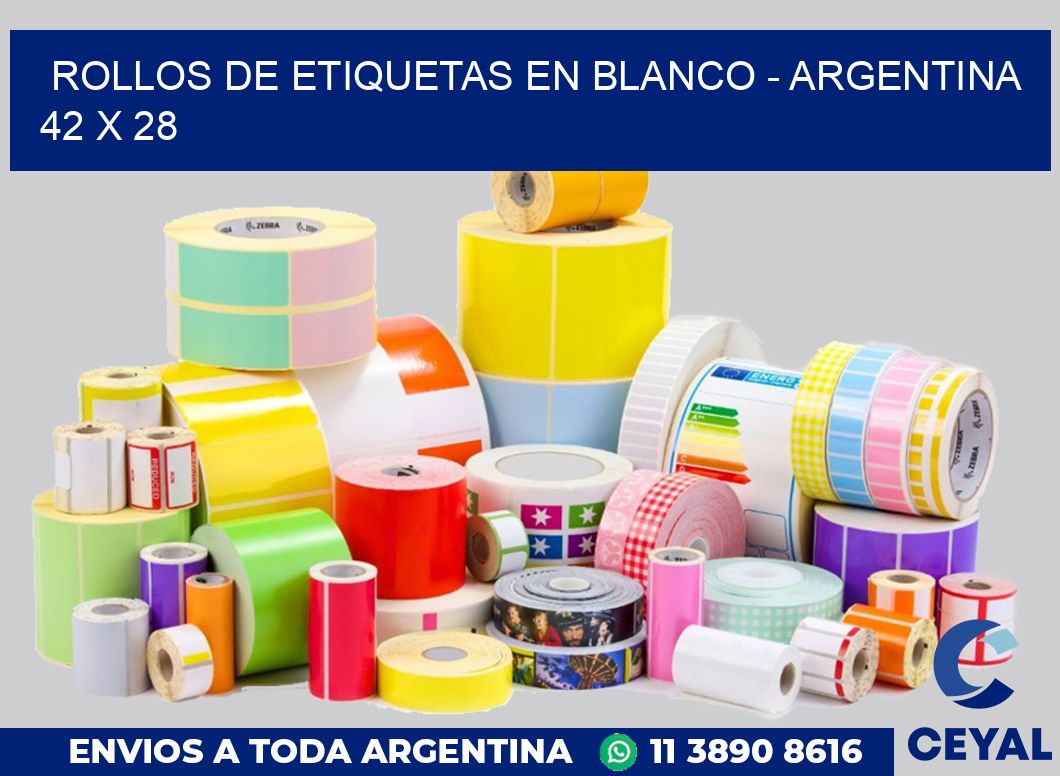 Rollos de etiquetas en blanco – Argentina 42 x 28