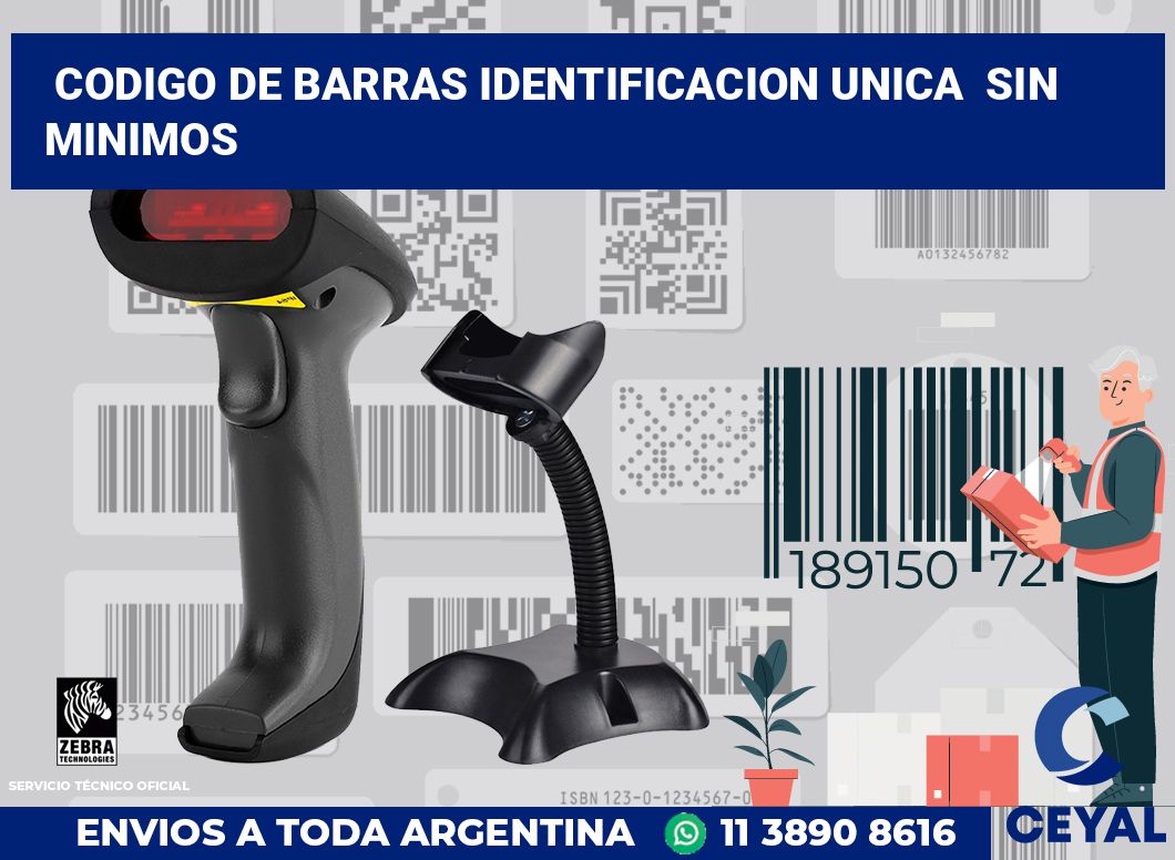 codigo de barras identificacion unica sin minimos