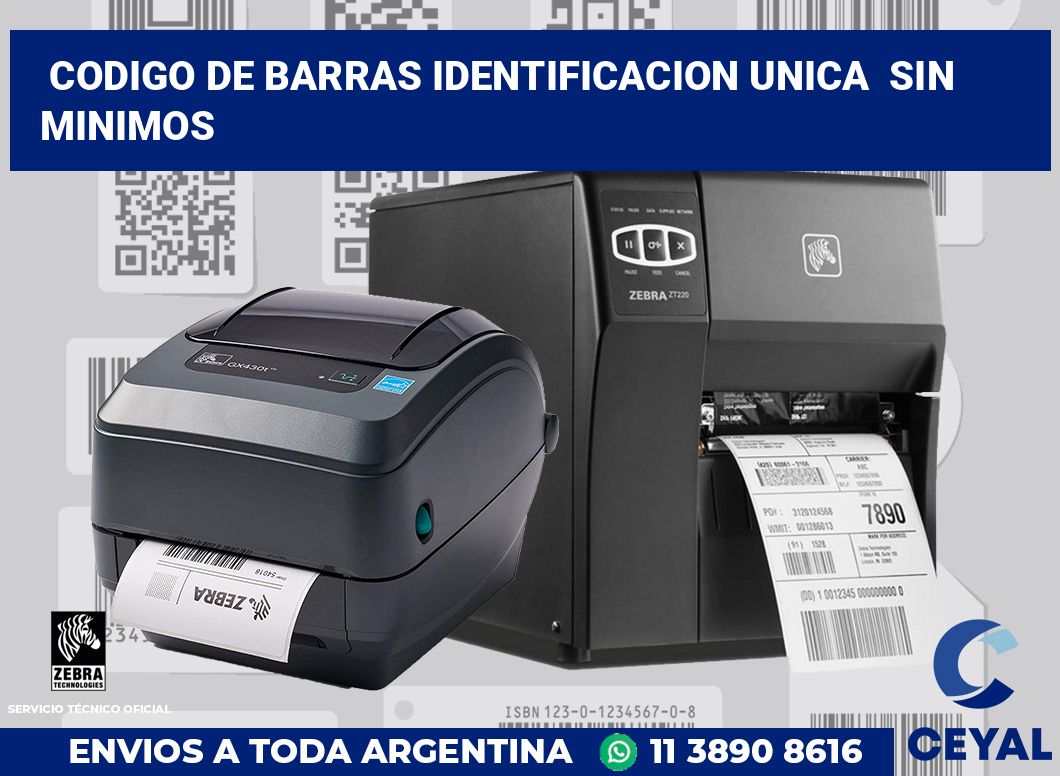 codigo de barras identificacion unica sin minimos
