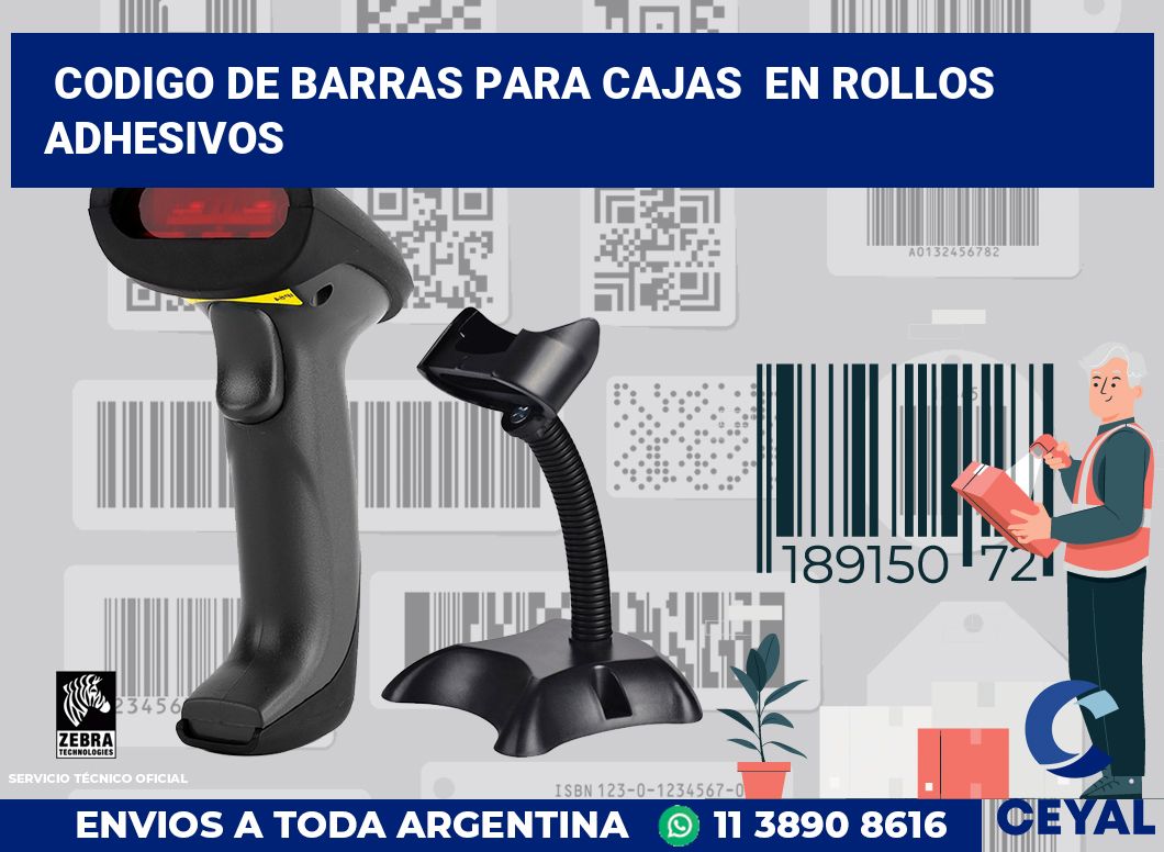 codigo de barras para cajas en rollos adhesivos