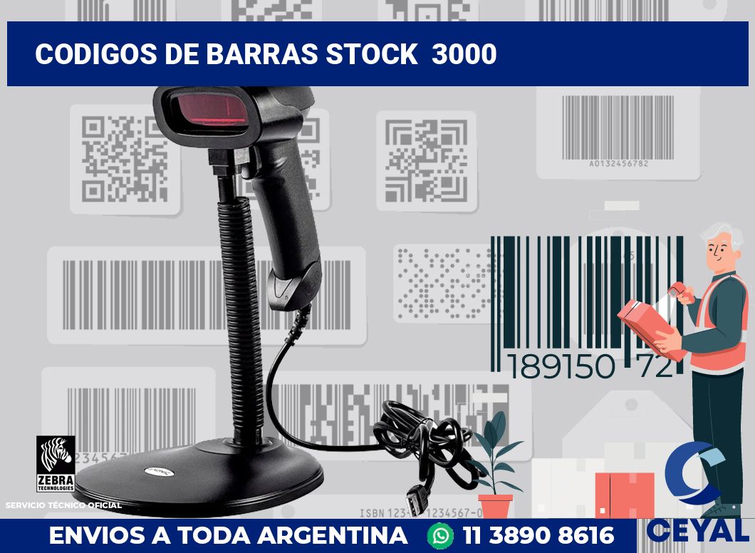 codigos de barras stock  3000
