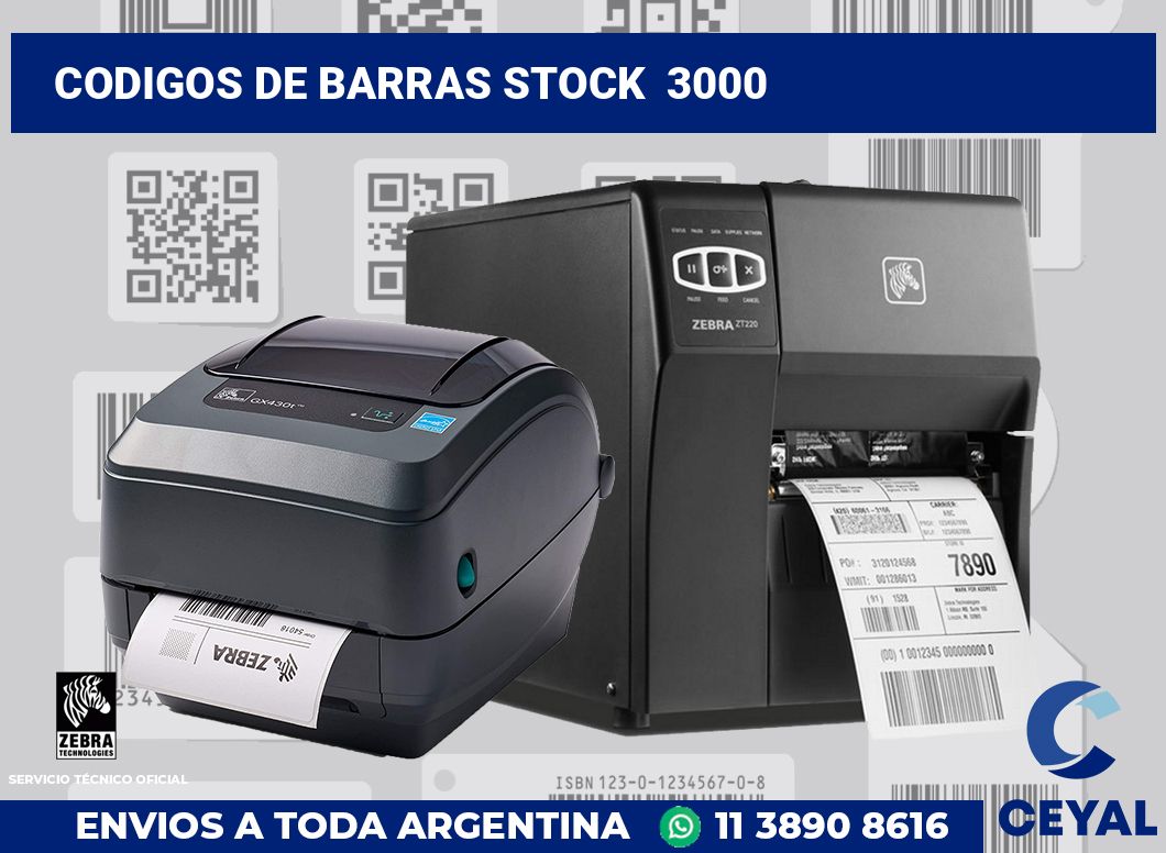 codigos de barras stock  3000