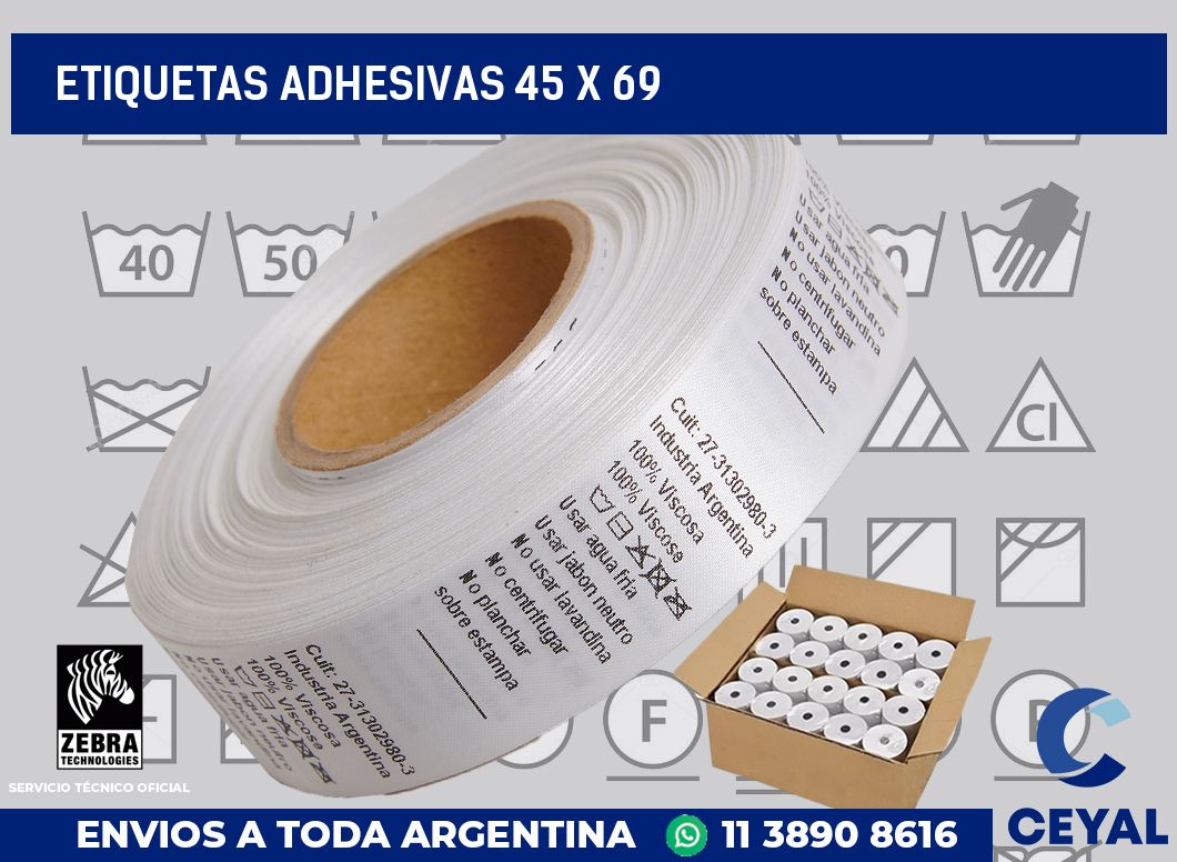 etiquetas adhesivas 45 x 69