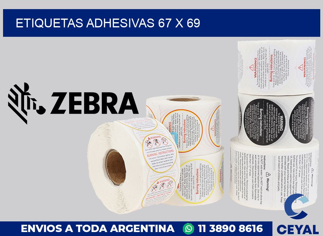 etiquetas adhesivas 67 x 69