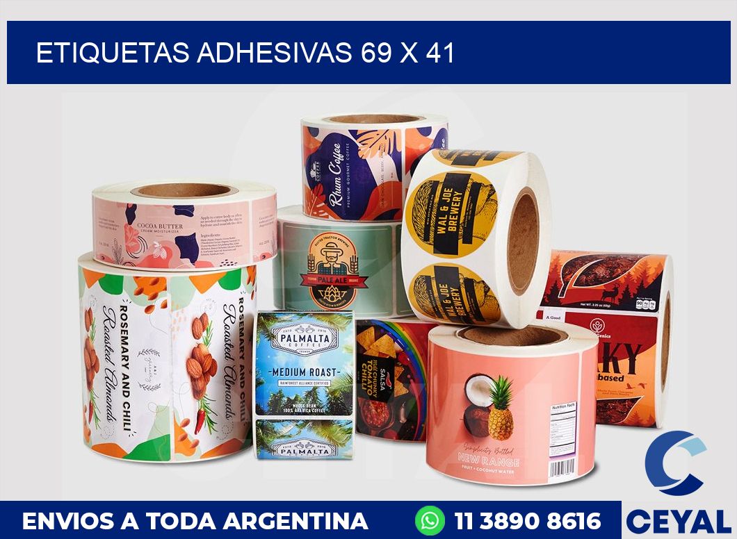 etiquetas adhesivas 69 x 41