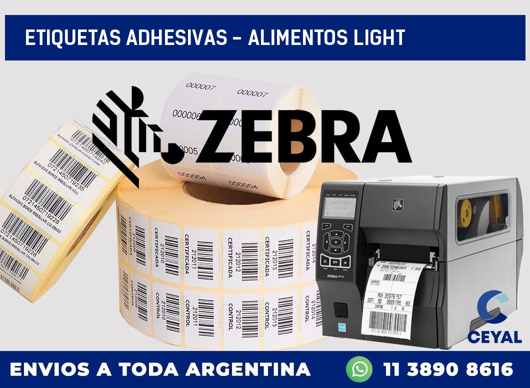 etiquetas adhesivas - alimentos light