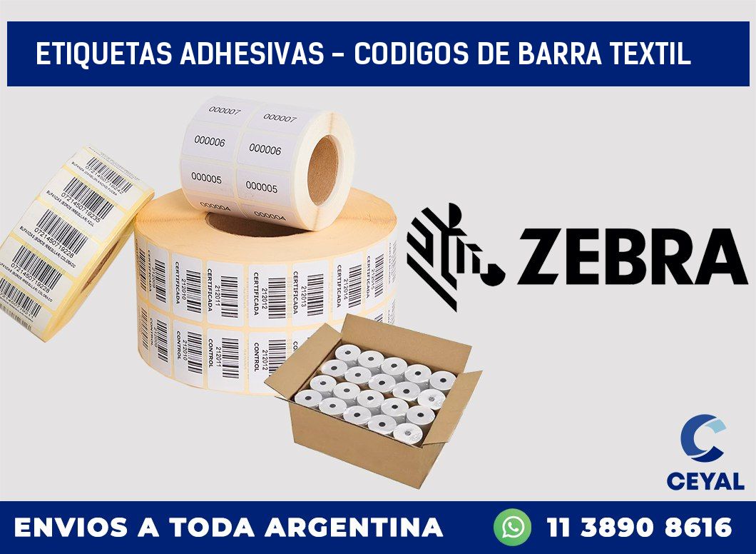 etiquetas adhesivas - codigos de barra textil