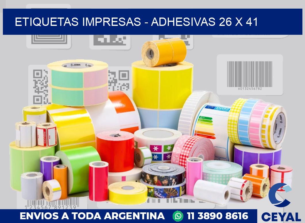 etiquetas impresas – Adhesivas 26 x 41