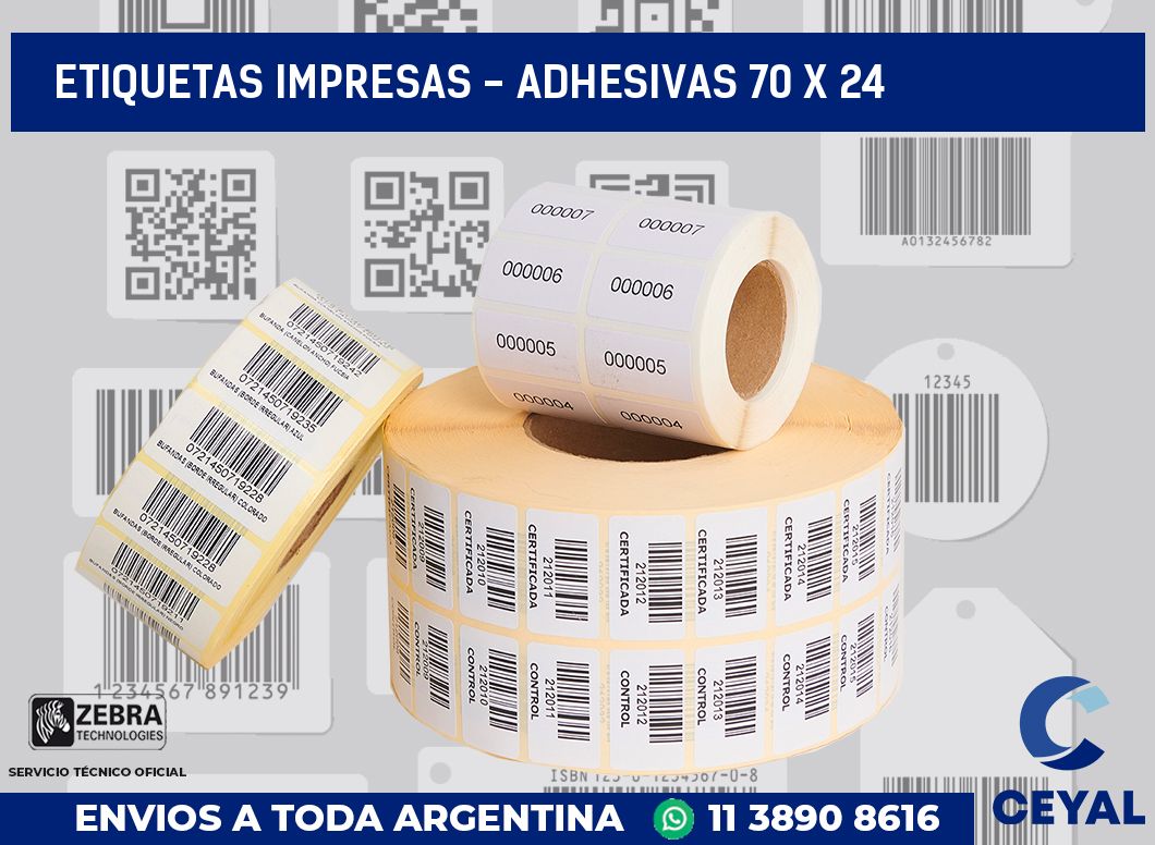 etiquetas impresas – Adhesivas 70 x 24