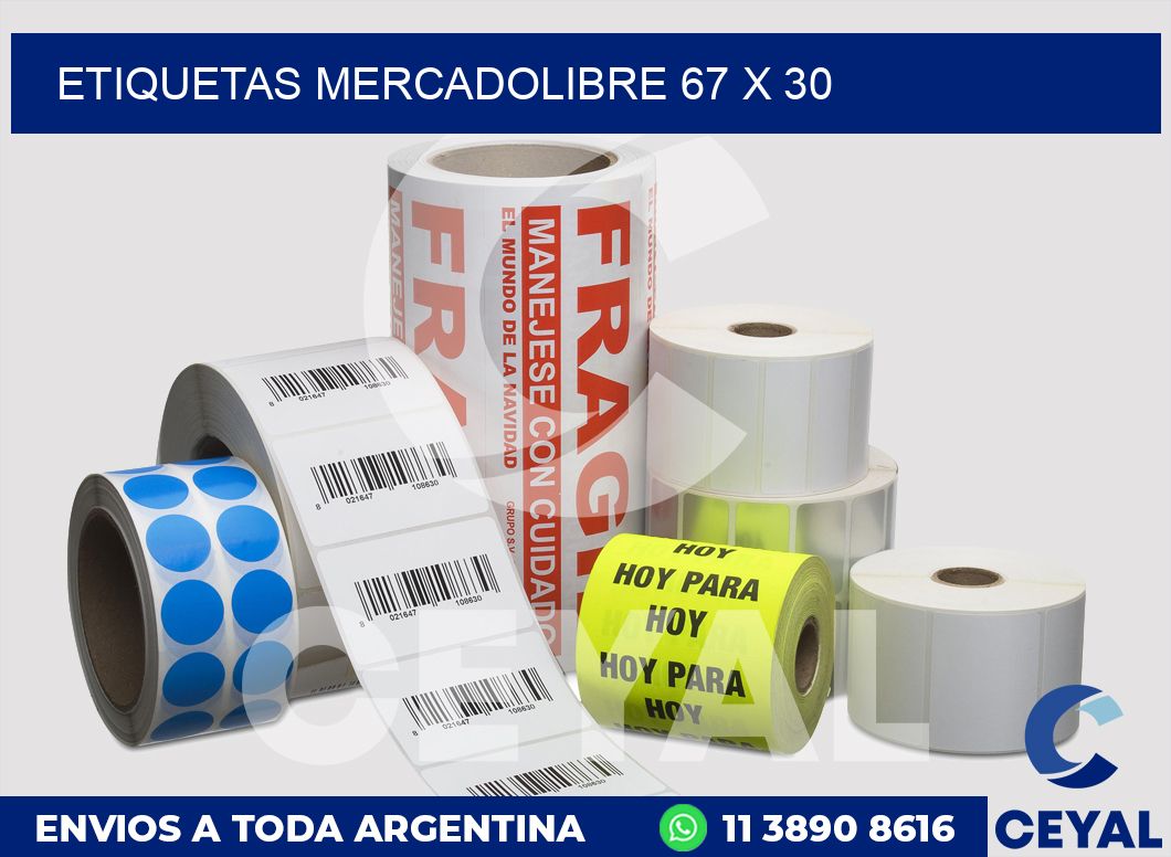 etiquetas mercadolibre 67 x 30