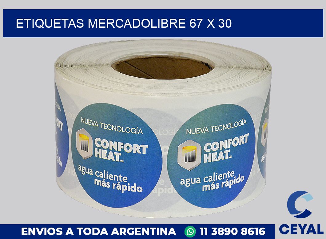 etiquetas mercadolibre 67 x 30