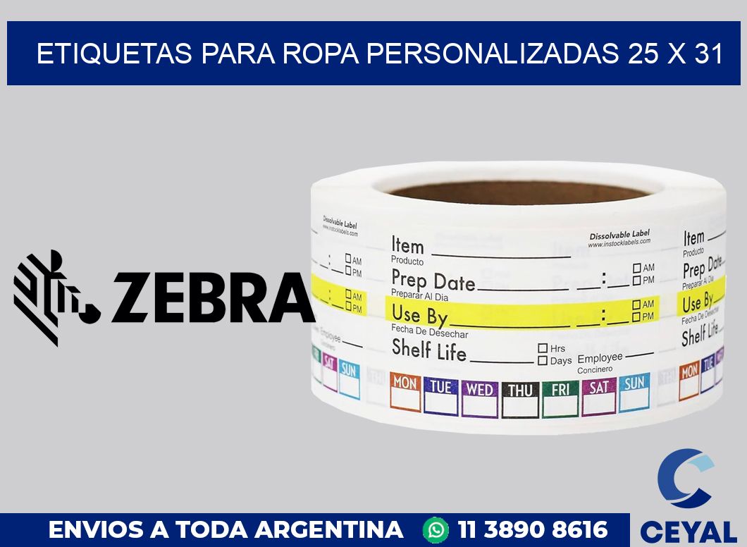 etiquetas para ropa personalizadas 25 x 31