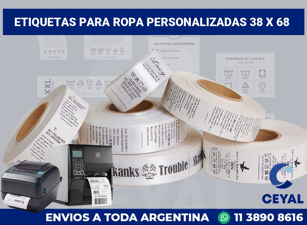 etiquetas para ropa personalizadas 38 x 68