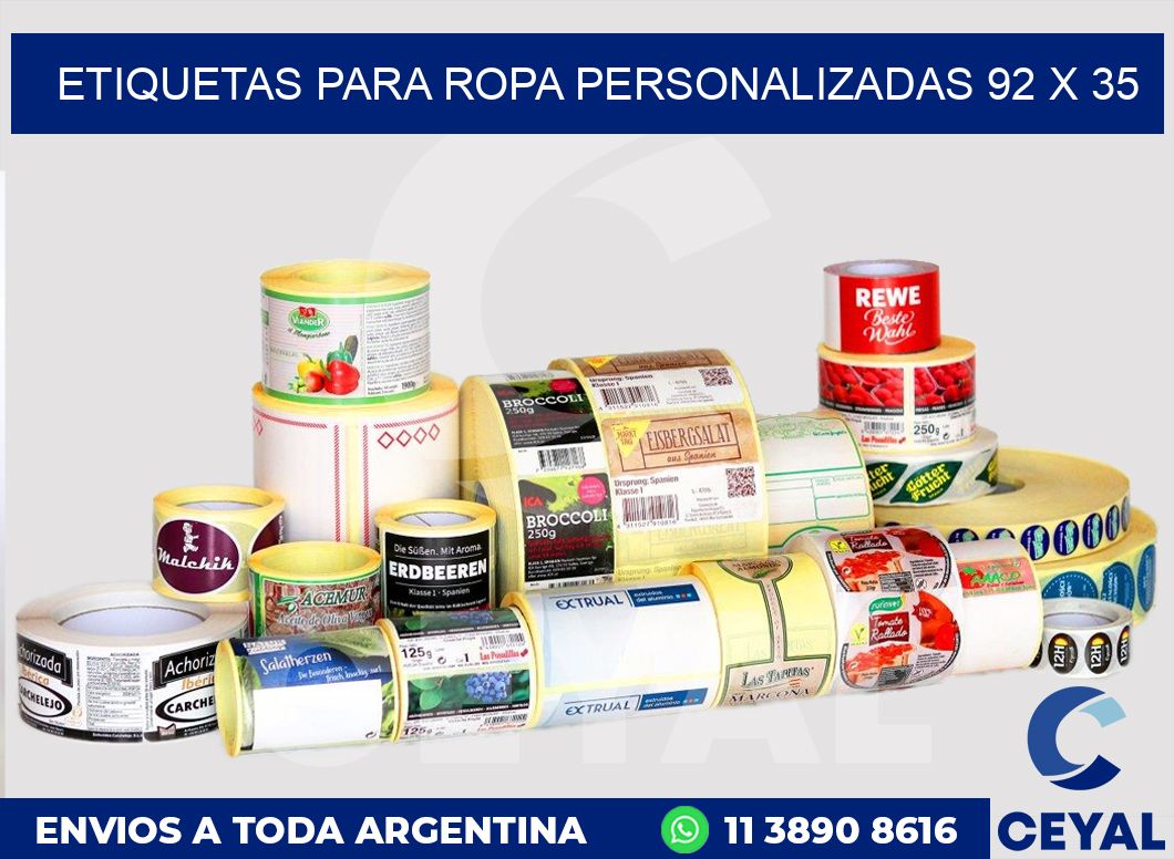 etiquetas para ropa personalizadas 92 x 35