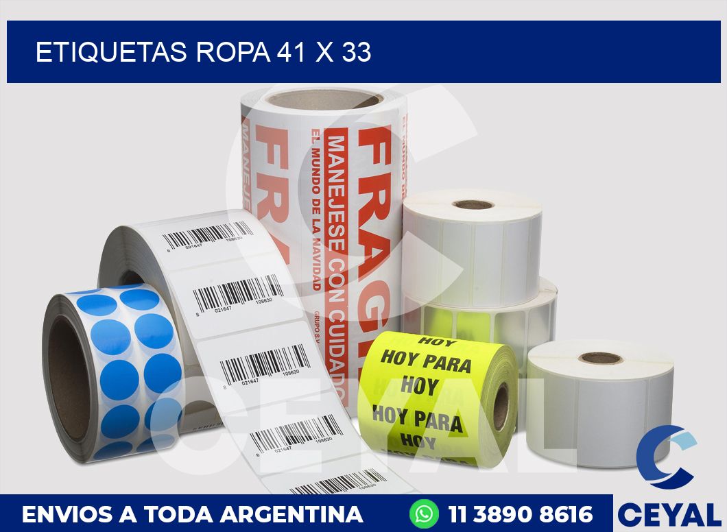 etiquetas ropa 41 x 33