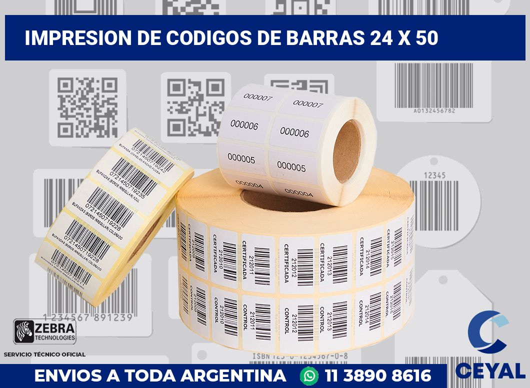 impresion de codigos de barras 24 x 50