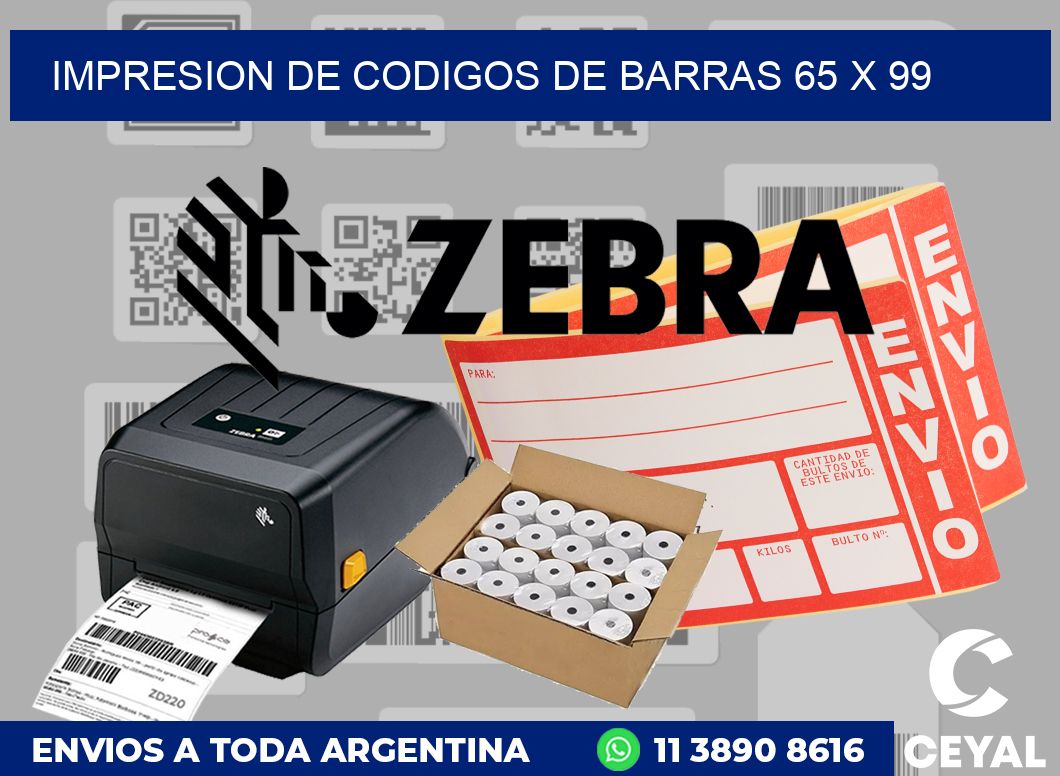 impresion de codigos de barras 65 x 99