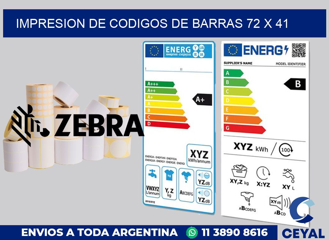 impresion de codigos de barras 72 x 41