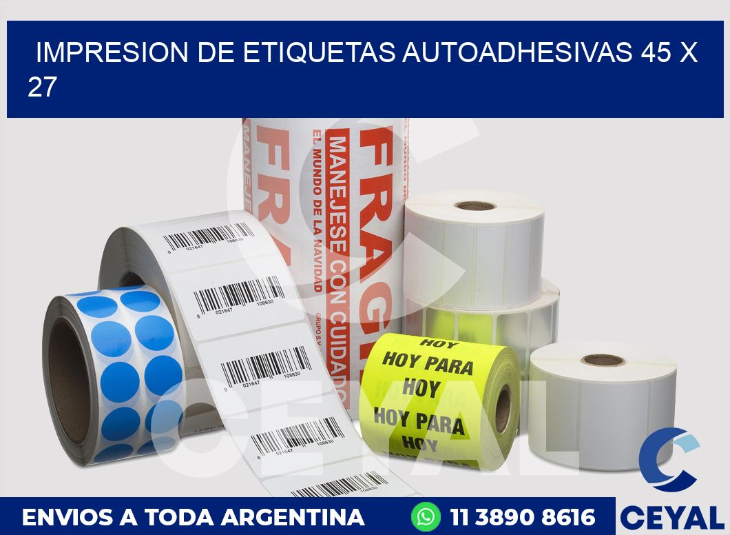 impresion de etiquetas autoadhesivas 45 x 27
