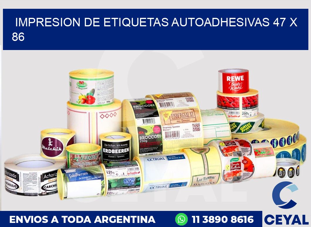 impresion de etiquetas autoadhesivas 47 x 86