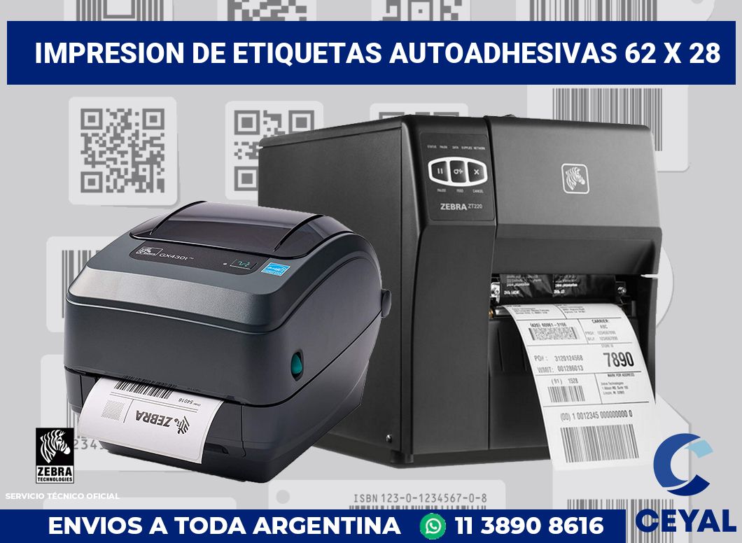 impresion de etiquetas autoadhesivas 62 x 28