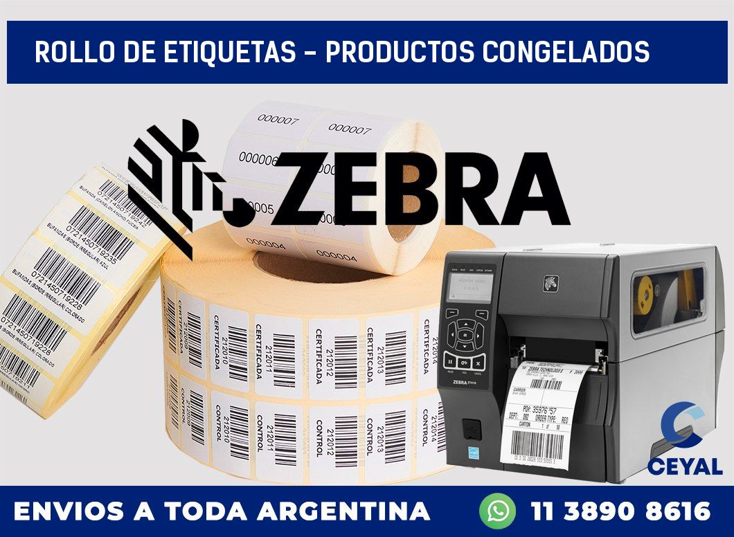 rollo de etiquetas – productos congelados