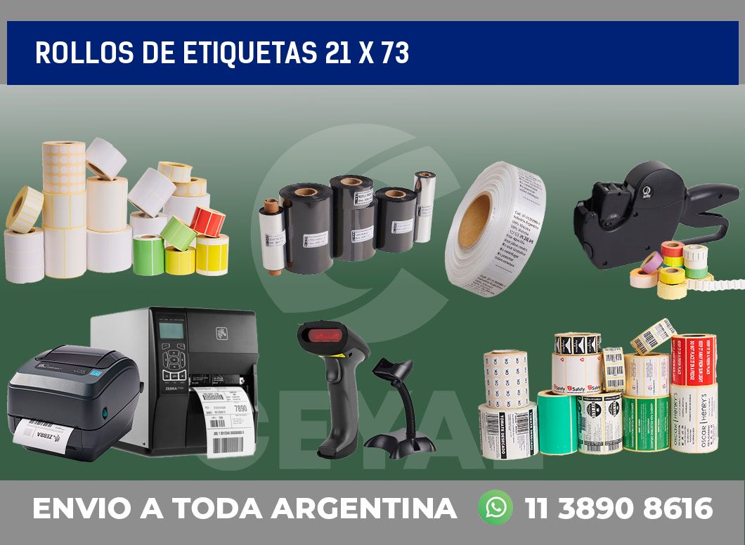 rollos de etiquetas 21 x 73