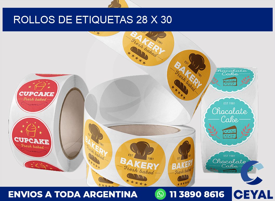 rollos de etiquetas 28 x 30
