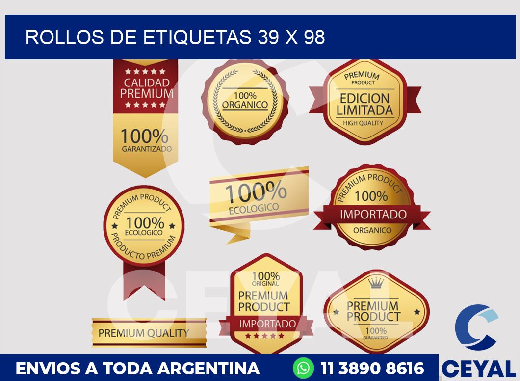rollos de etiquetas 39 x 98