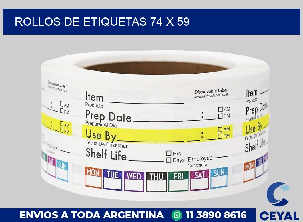 rollos de etiquetas 74 x 59