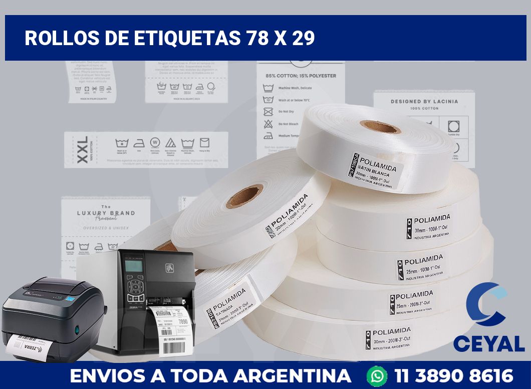rollos de etiquetas 78 x 29