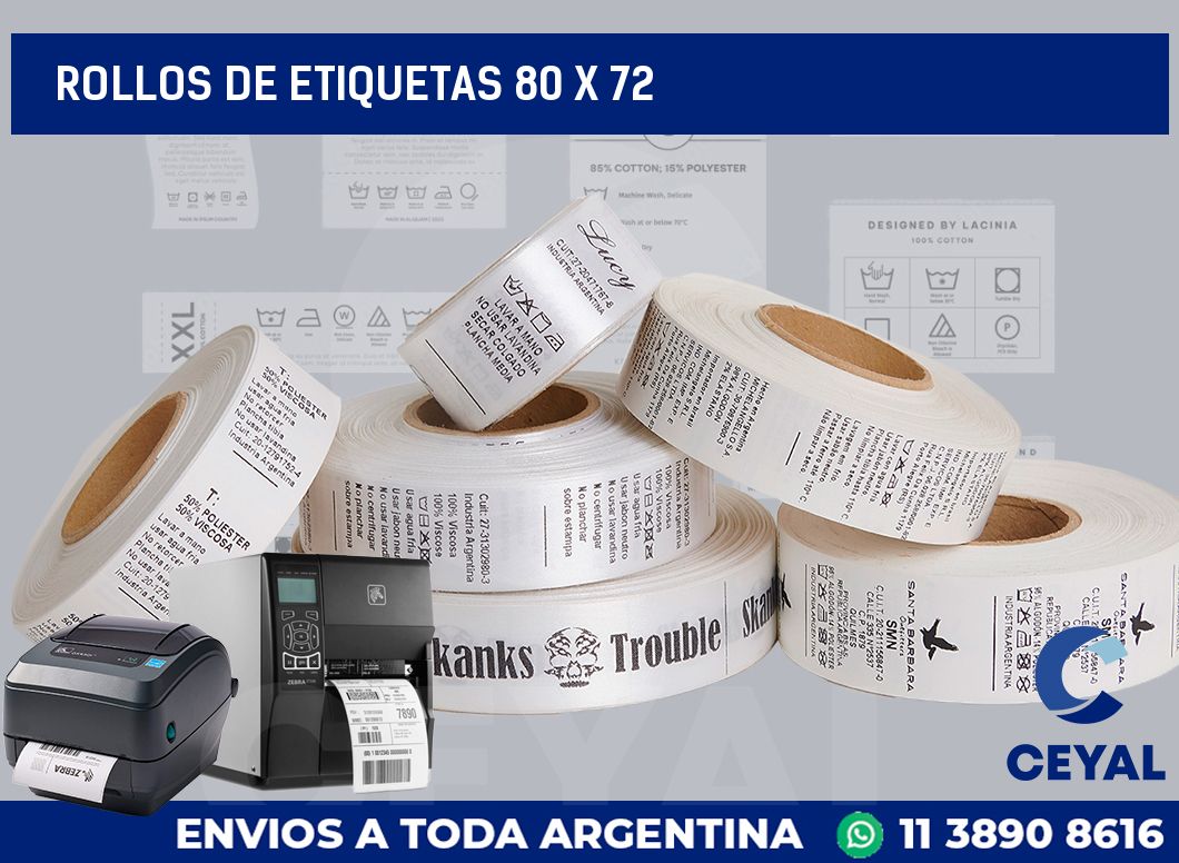 rollos de etiquetas 80 x 72