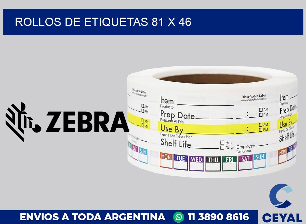 rollos de etiquetas 81 x 46