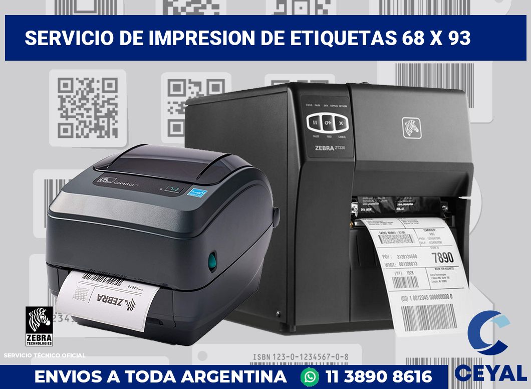 servicio de impresion de etiquetas 68 x 93