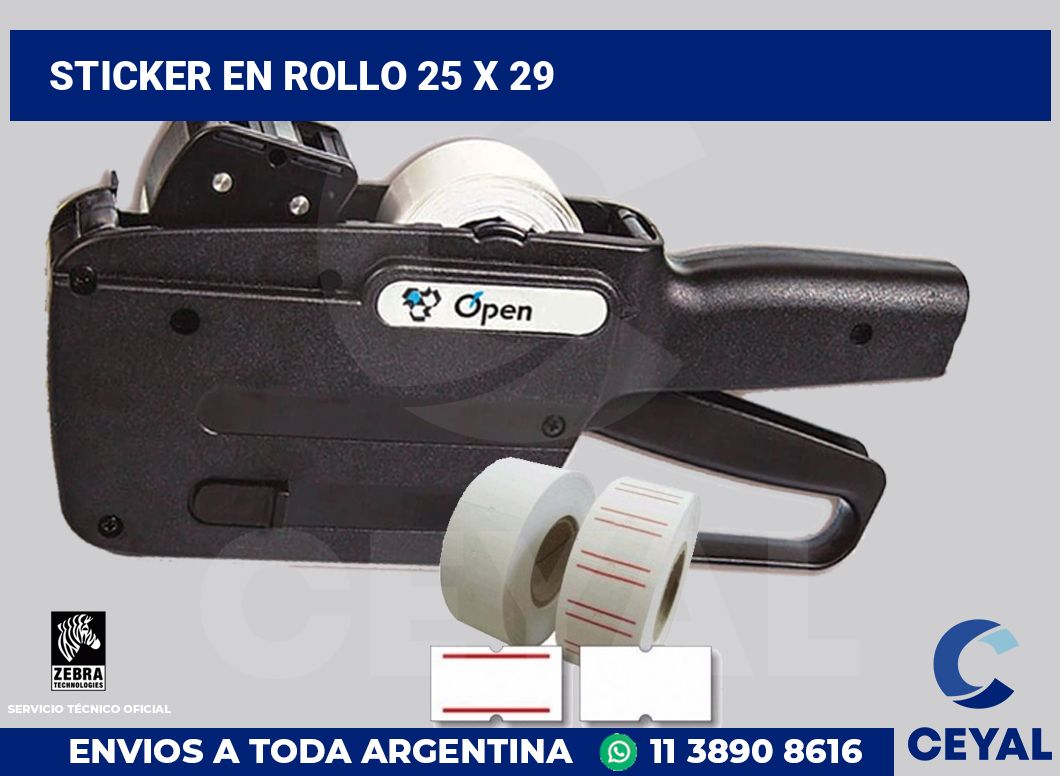 sticker en rollo 25 x 29
