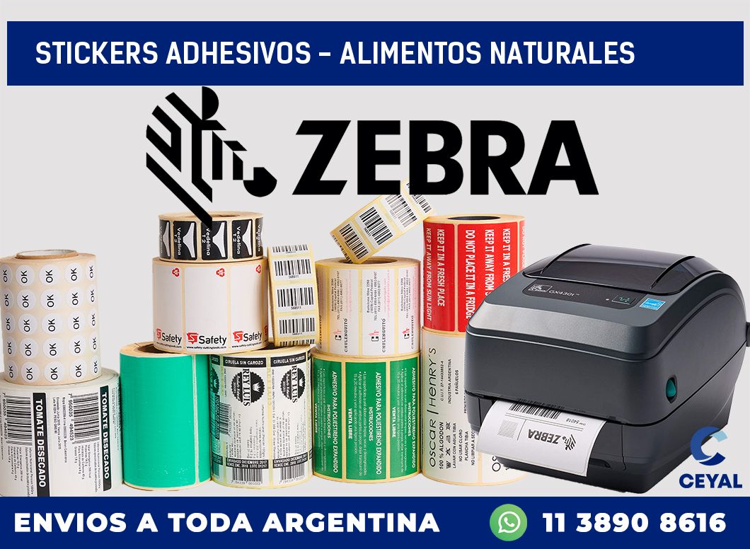 stickers adhesivos - alimentos naturales