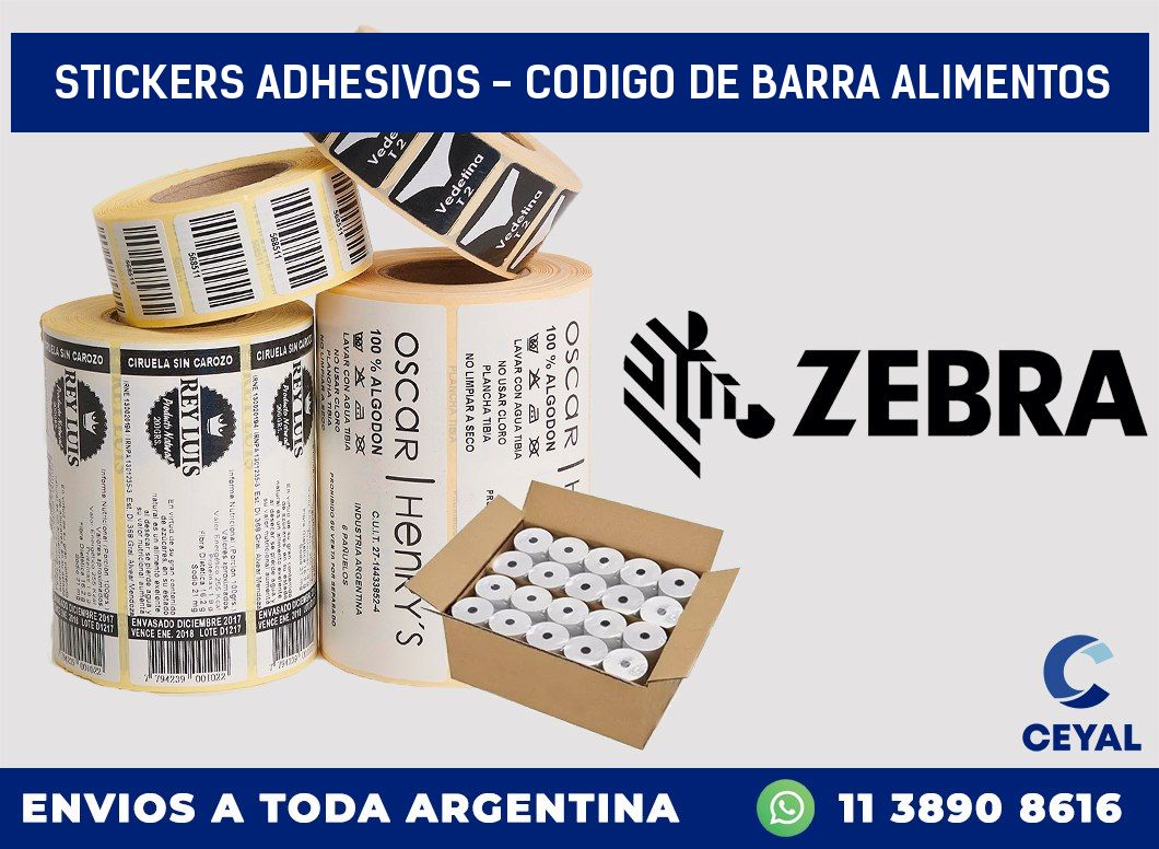 stickers adhesivos - codigo de barra alimentos