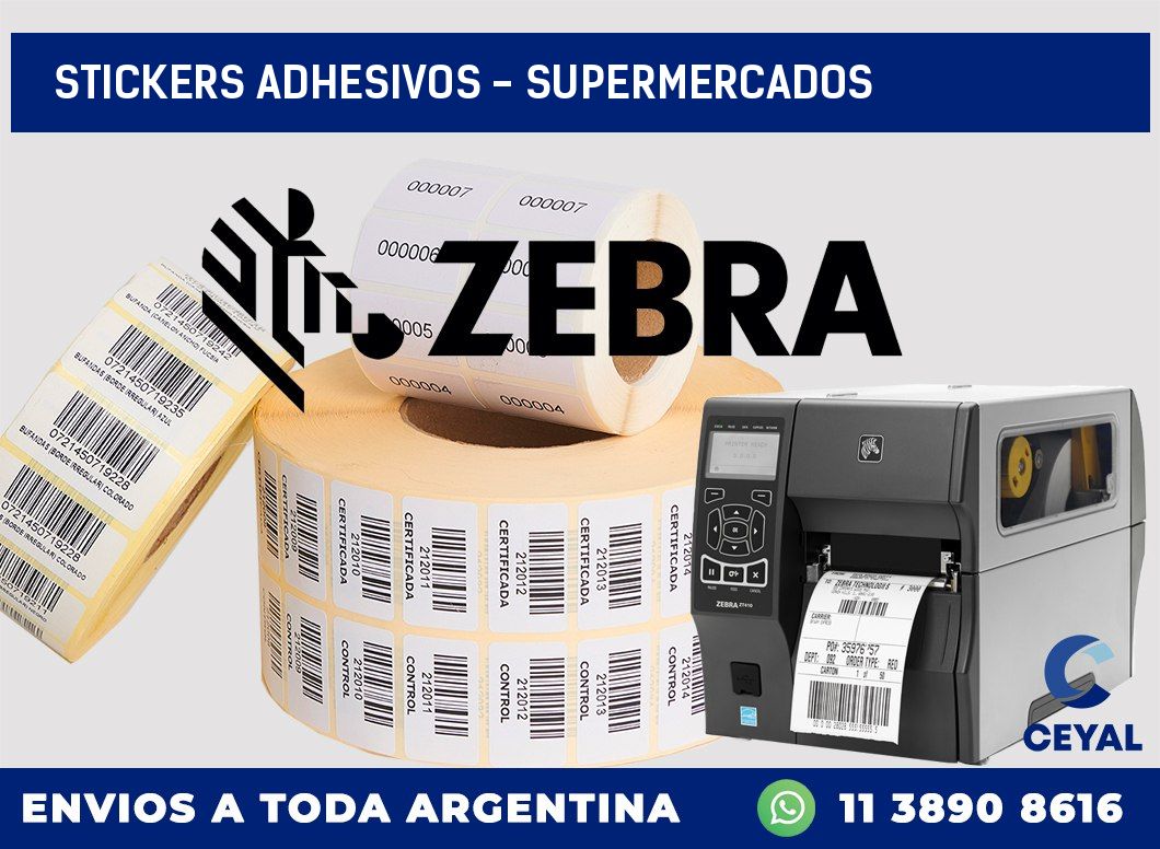 stickers adhesivos - supermercados