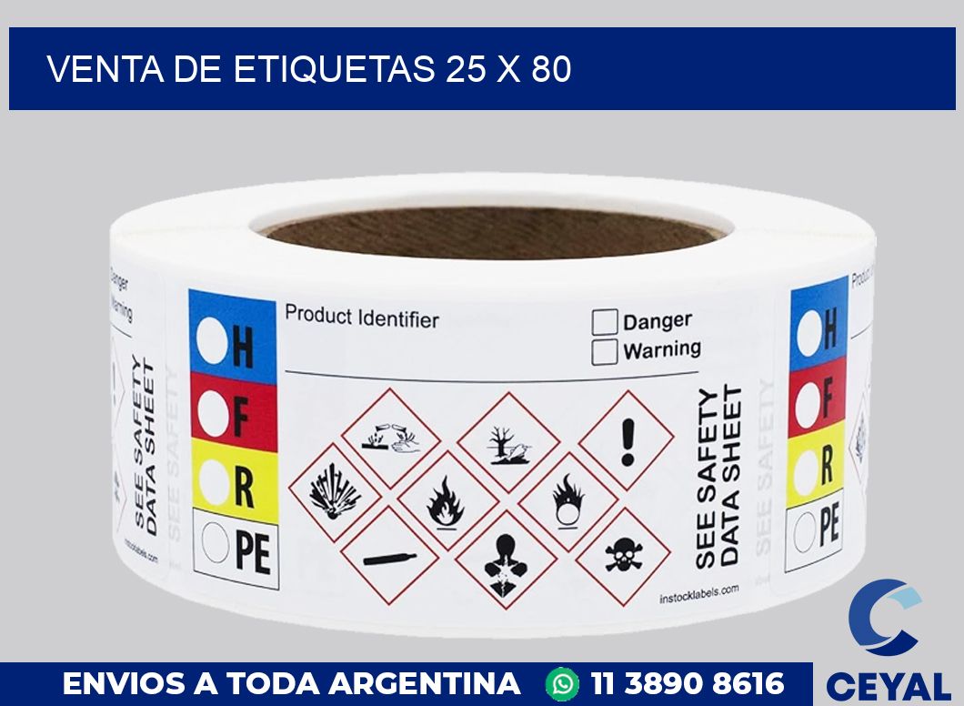 venta de etiquetas 25 x 80