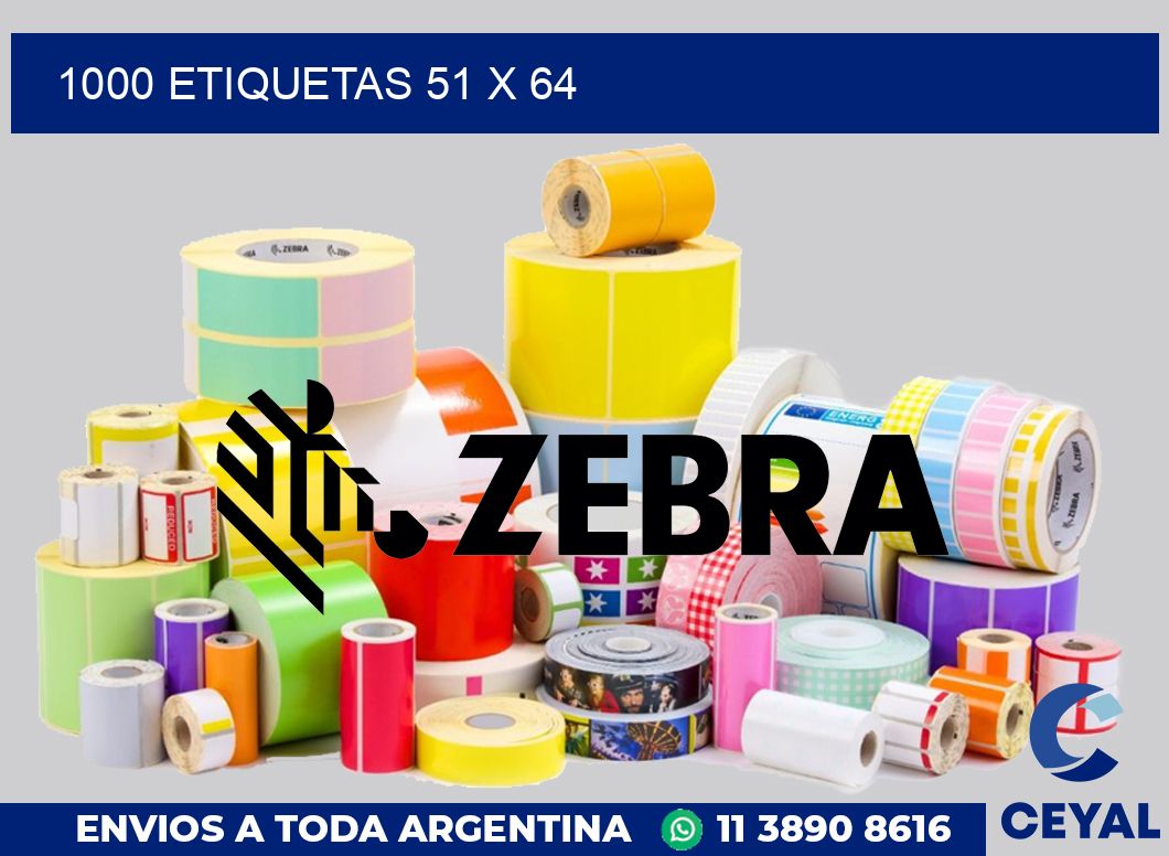 1000 etiquetas 51 x 64