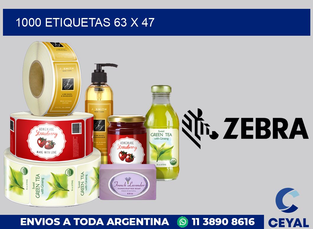 1000 etiquetas 63 x 47