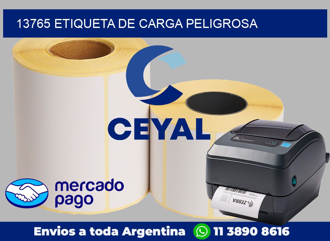13765 Etiqueta de carga peligrosa