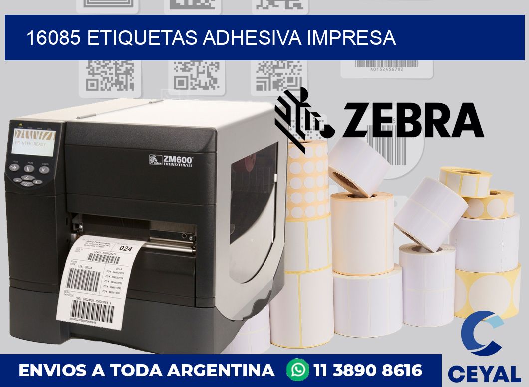 16085 etiquetas adhesiva impresa
