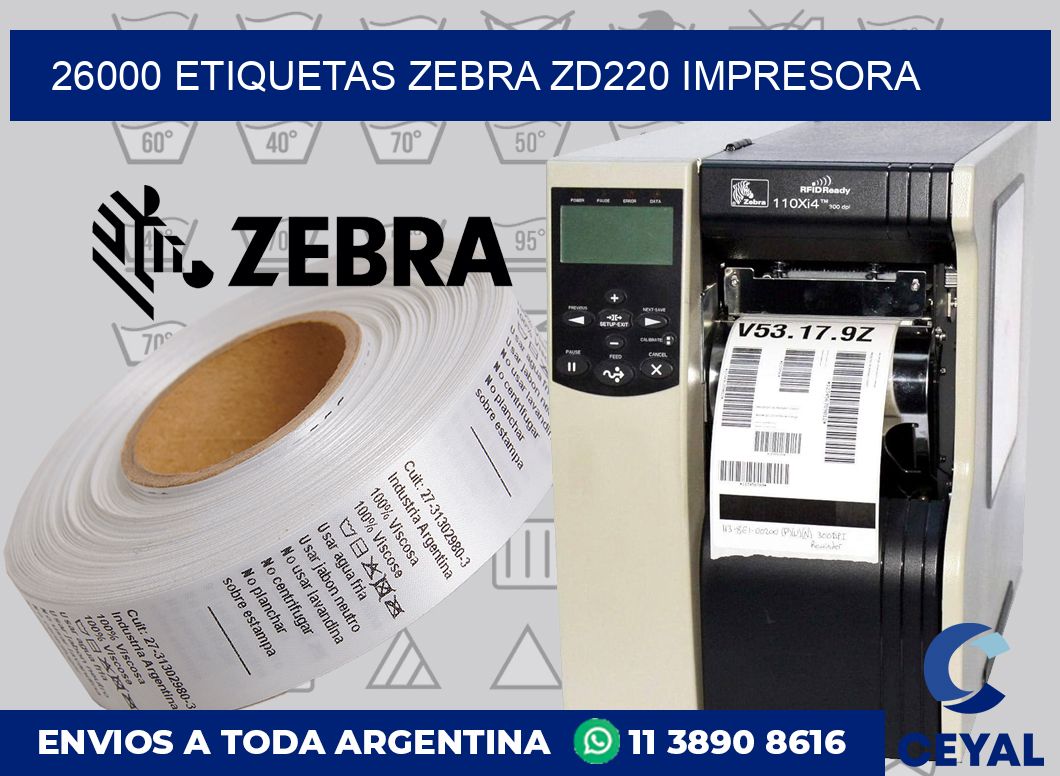 26000 etiquetas Zebra zd220 impresora