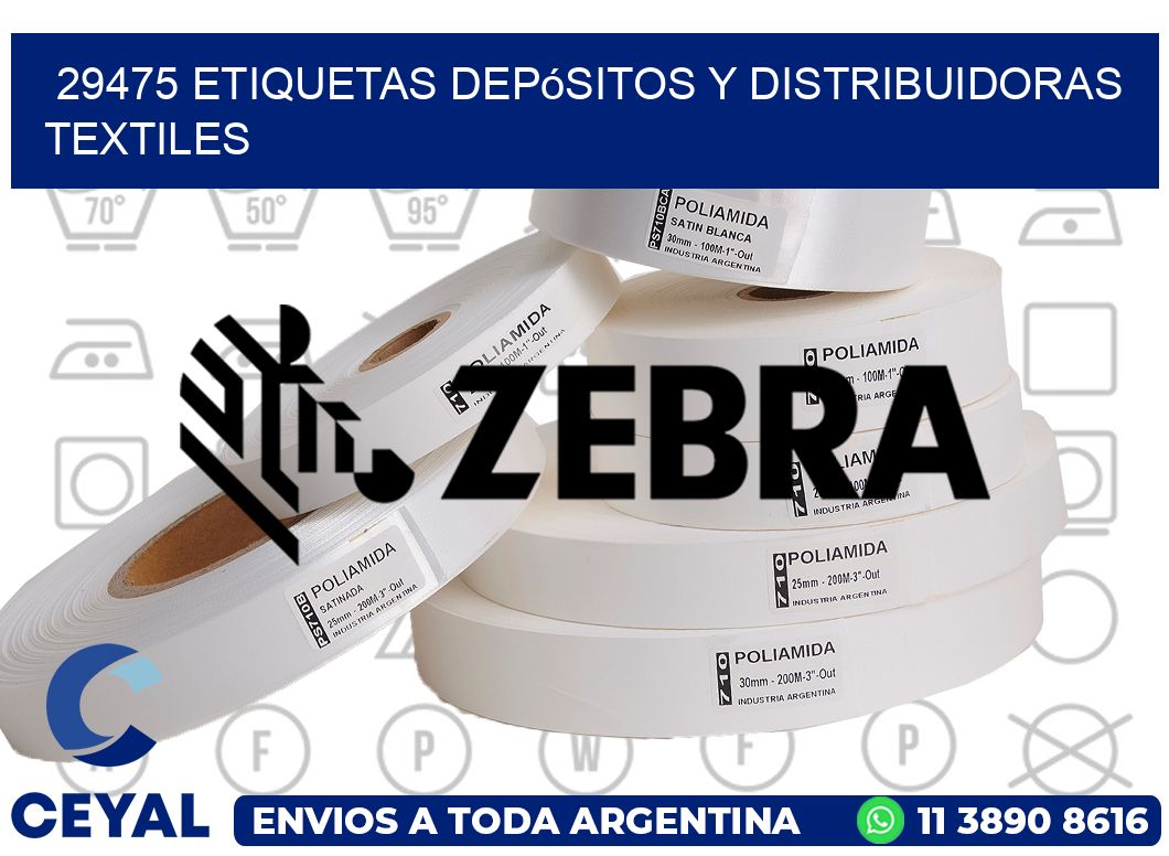 29475 Etiquetas depósitos y distribuidoras textiles