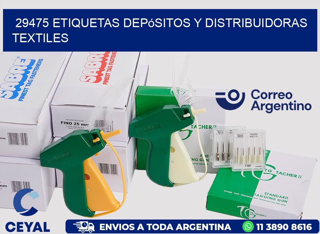 29475 Etiquetas depósitos y distribuidoras textiles