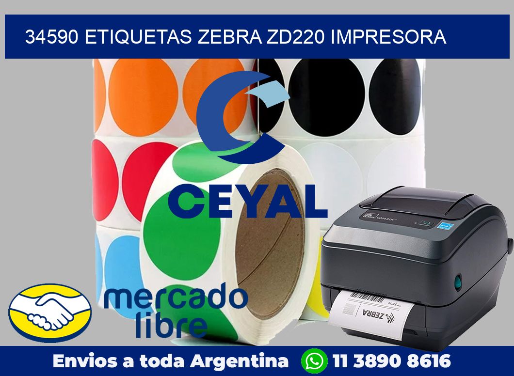 34590 etiquetas Zebra zd220 impresora