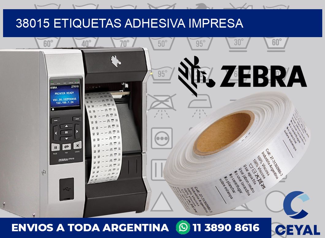 38015 etiquetas adhesiva impresa