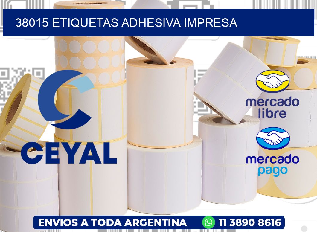 38015 etiquetas adhesiva impresa