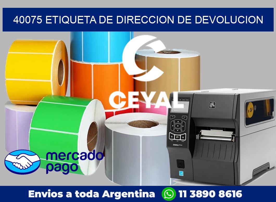 40075 Etiqueta de direccion de devolucion